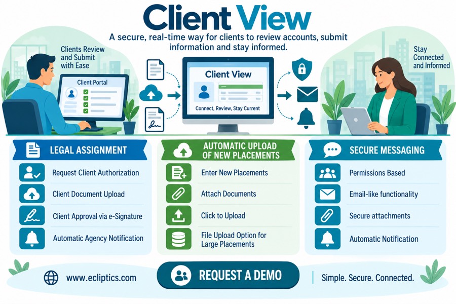Client View: a secure, real-time way for clients to review accounts, submit information and stay informed