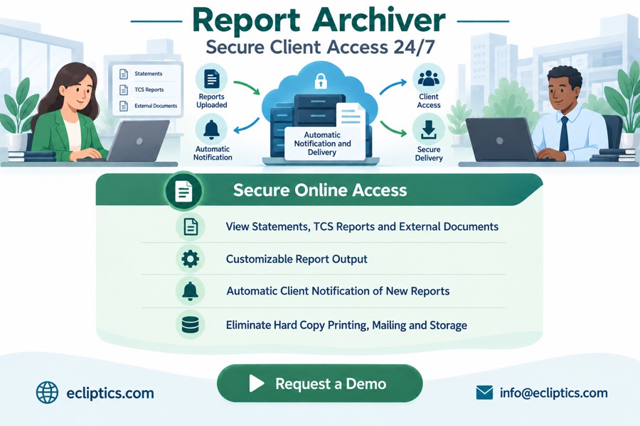 Report Archiver: secure client access to statements, TCS reports and external documents 24/7